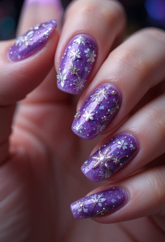  Seasonal and Festive Purple Nail Designs