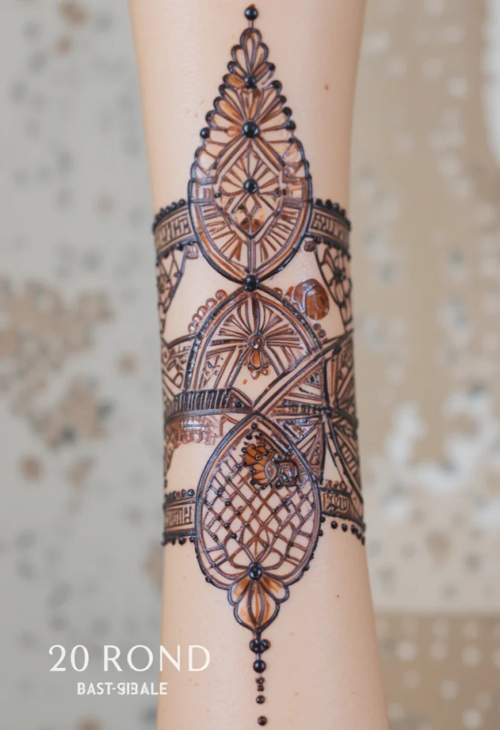 Grid Pattern Mehandi Designs