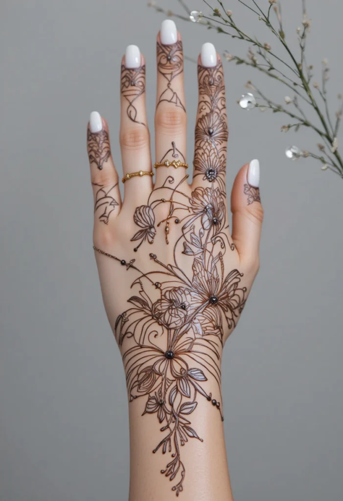 Modern Back Hand Mehndi Designs