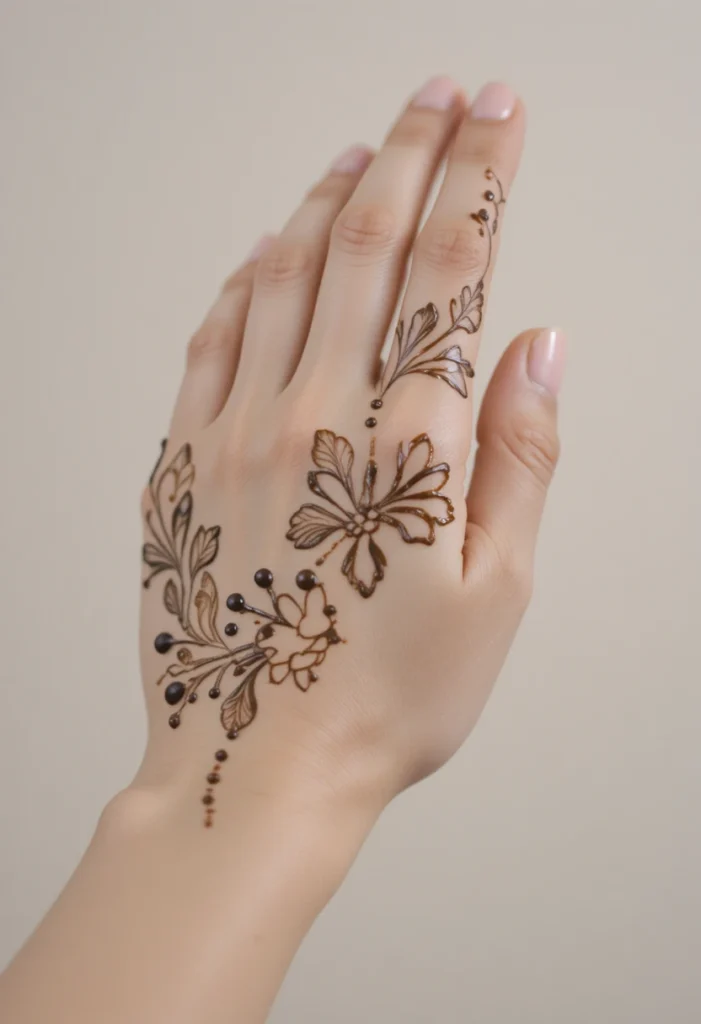 Simple Back Hand Mehndi Designs