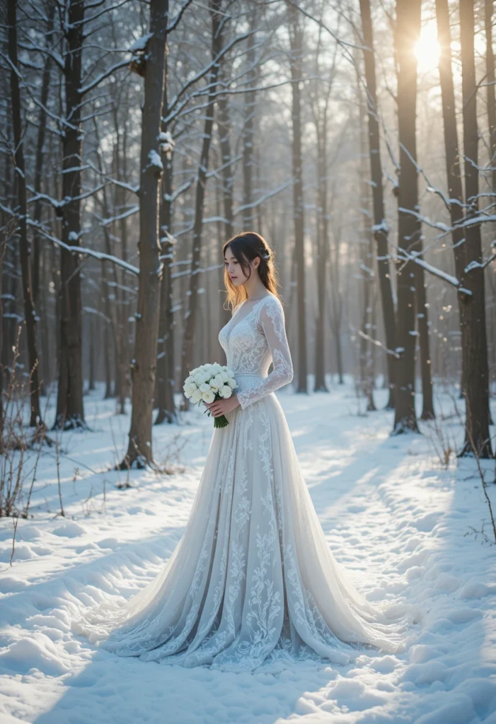 15+Winter Wedding Dresses 1 Long-Sleeved Elegance in Winter Wedding Dresses