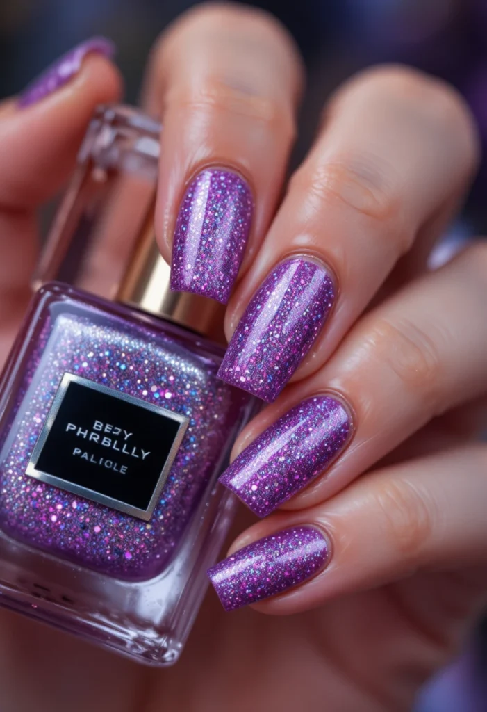  Glitter Glam Purple Nail Designs