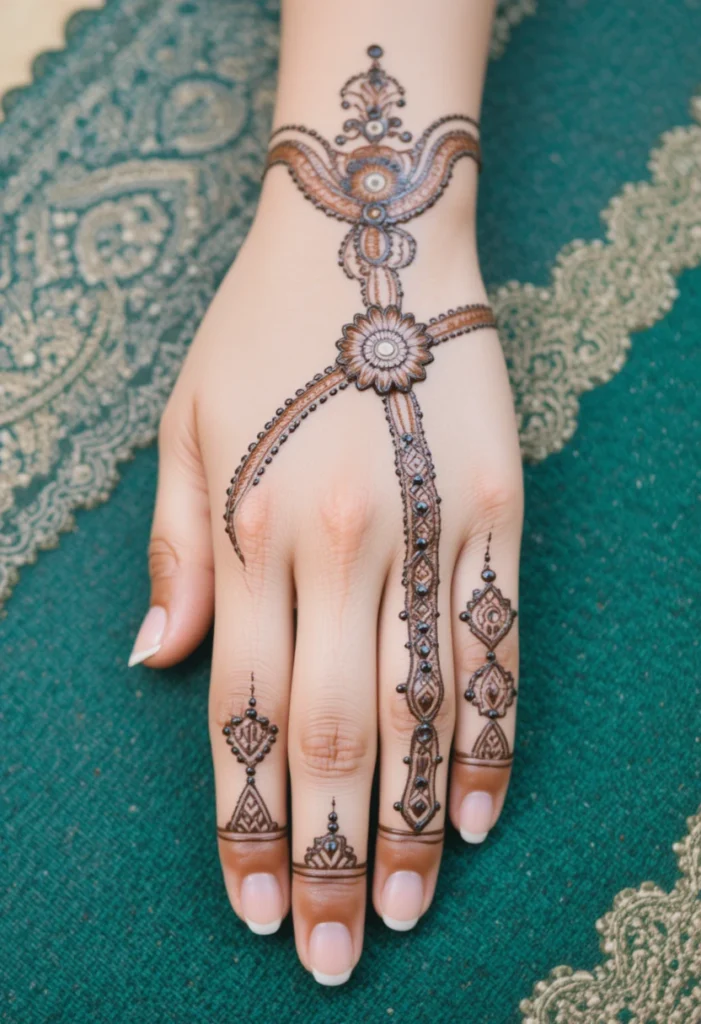 Dotted Chain Mehandi Designs