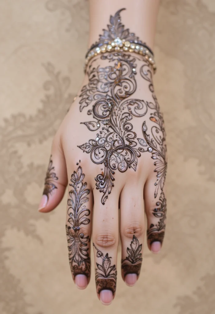 Arabic Style Mehndi Designs Front Hand