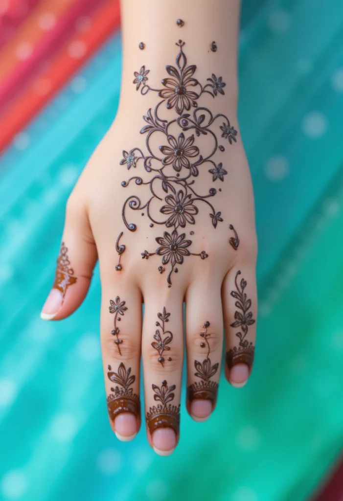 Kids Friendly Mehndi Designs Front Hand