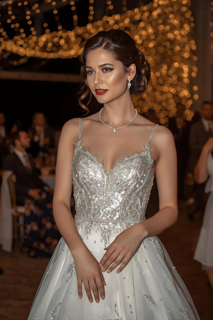 15+Winter Wedding Dresses 6 Glamorous Sparkle in Sequin Winter Wedding Dresses