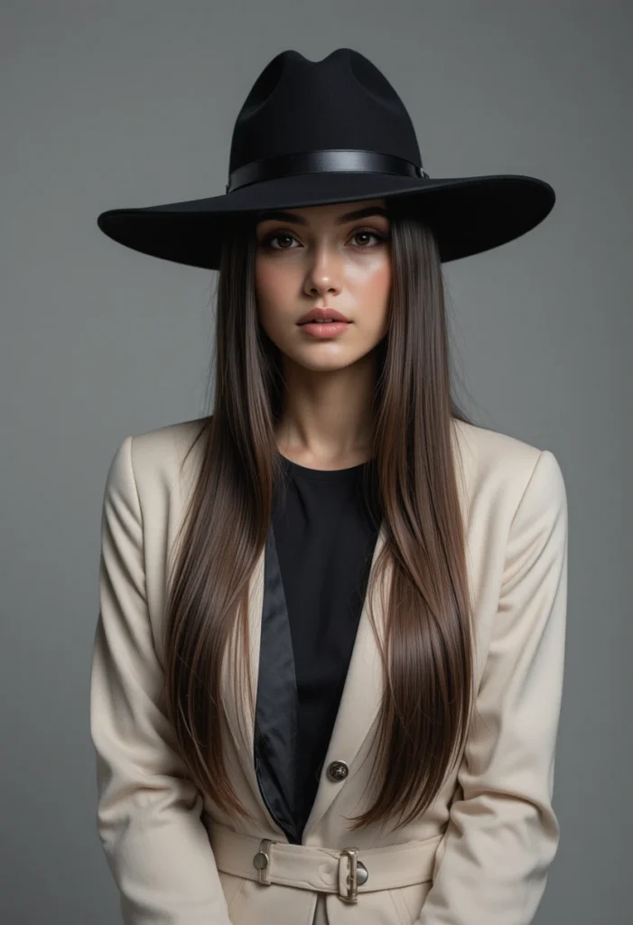 15 Trendy Hat Hairstyles to Elevate Your Look Instantly 5 Straight and Sleek Hat Hairstyles