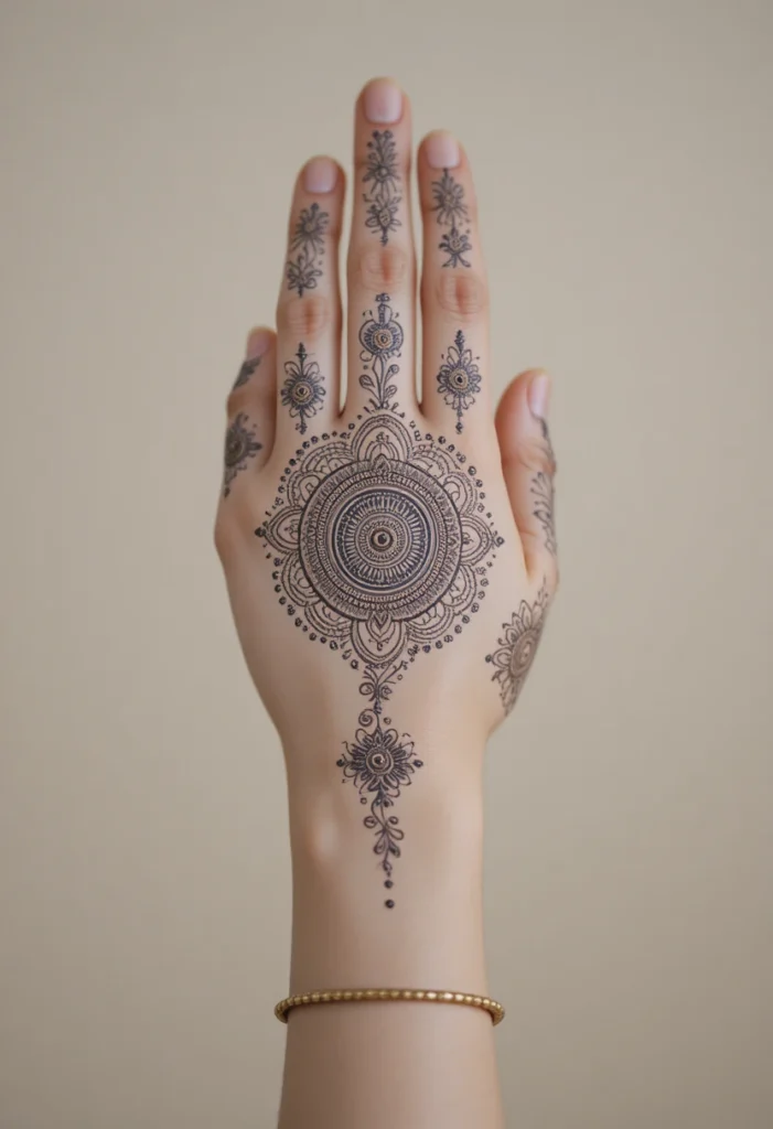 Mandala Back Hand Mehndi Designs