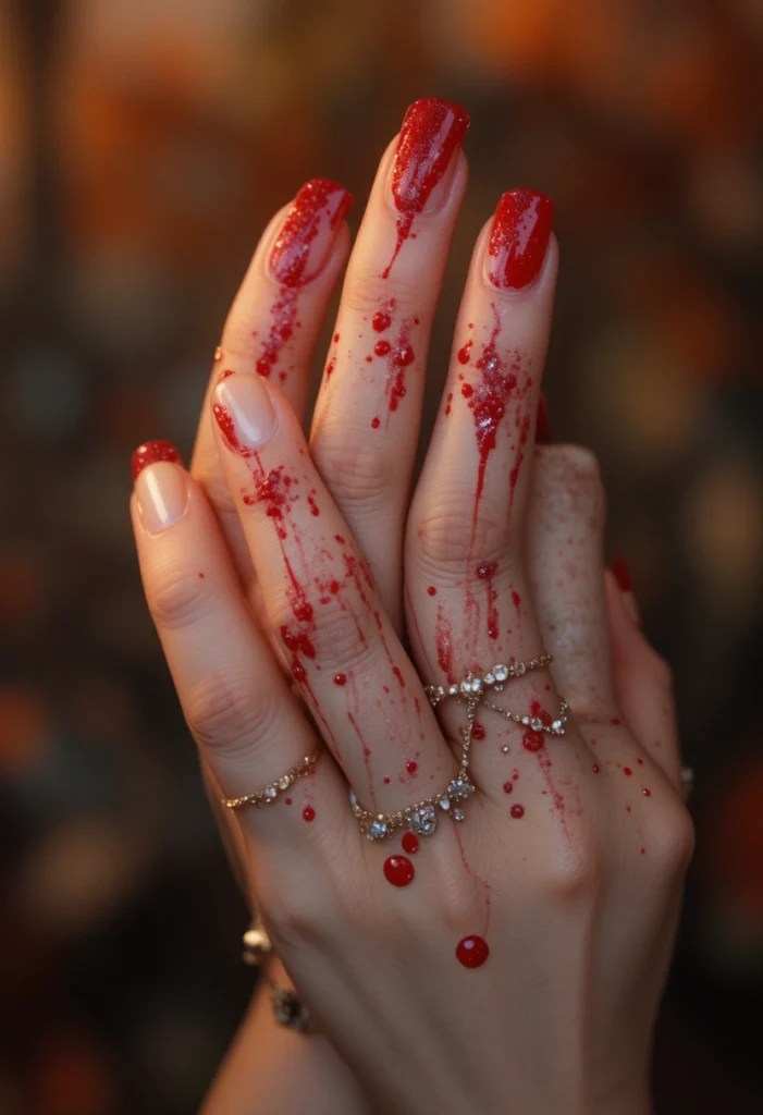 7. Glitter and Glam for halloween nails