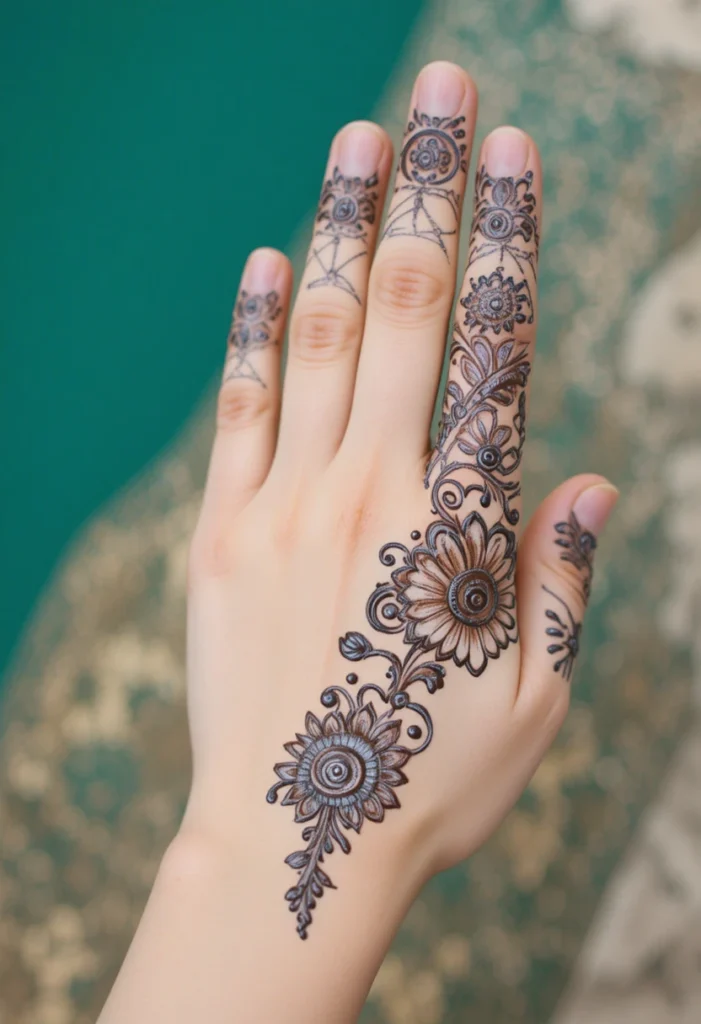 Half Palm Mehandi Designs