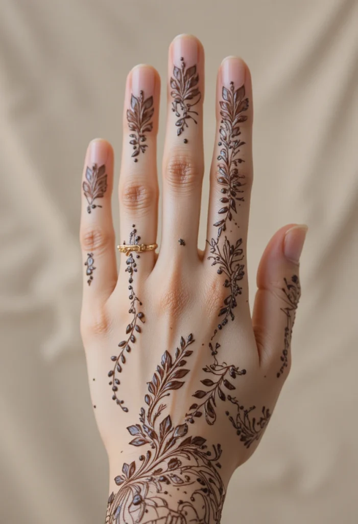 Finger-Focused Back Hand Mehndi Designs