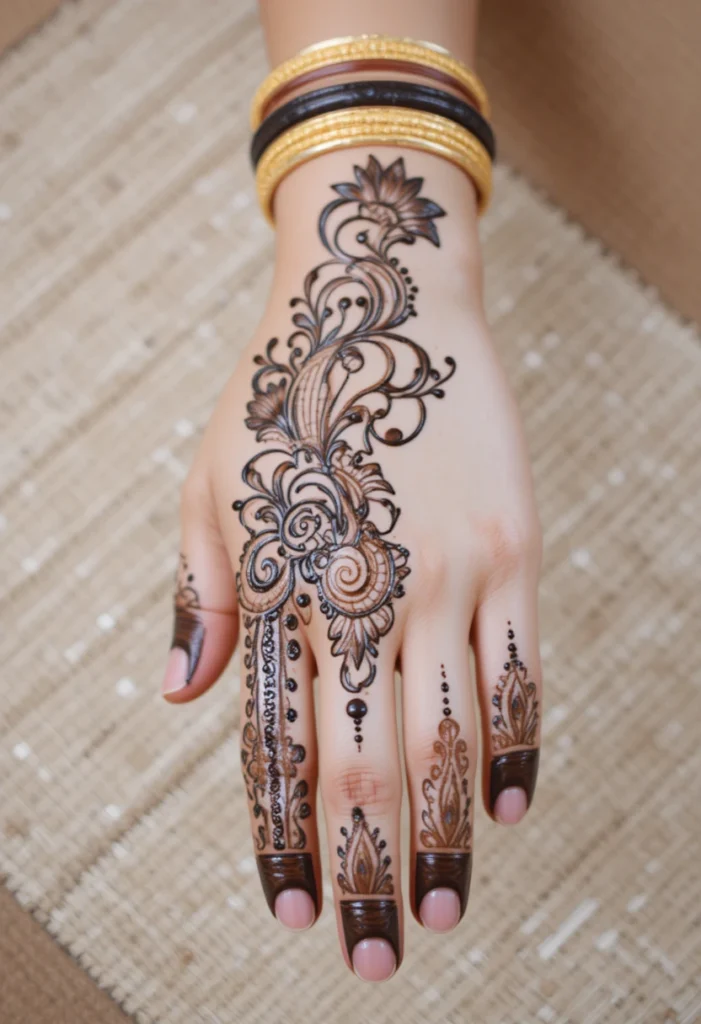 Indo-Arabic Mehndi Designs Front Hand
