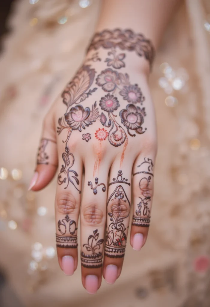 Heart Motif Mehandi Designs