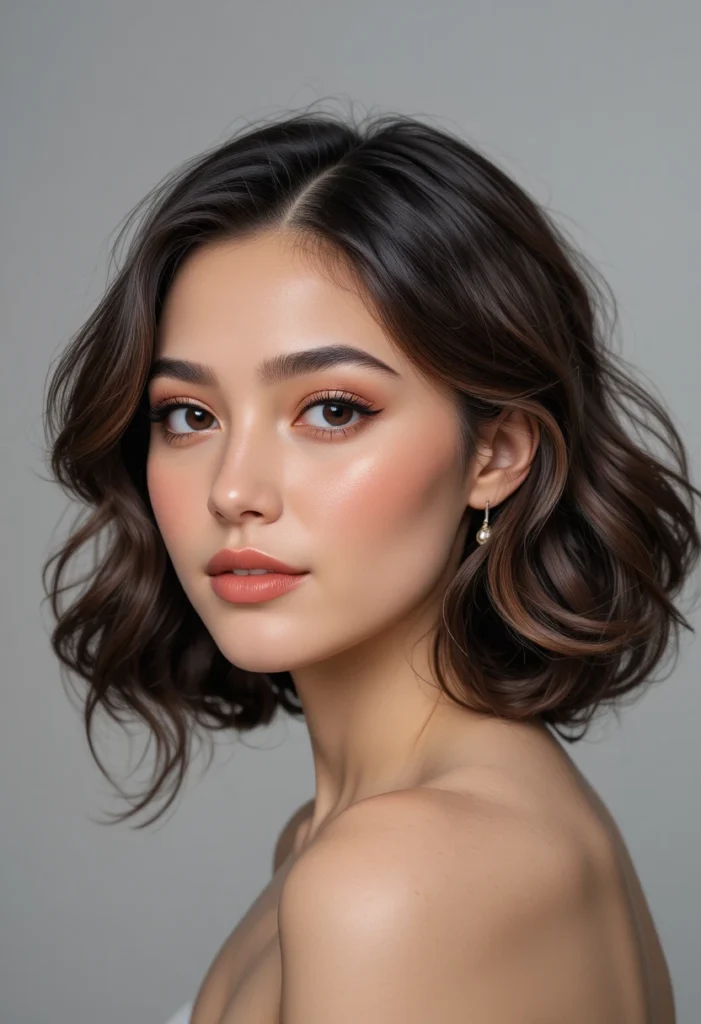 10+ Hairstyles For Round Faces 7 Curly Shoulder-Length Hair