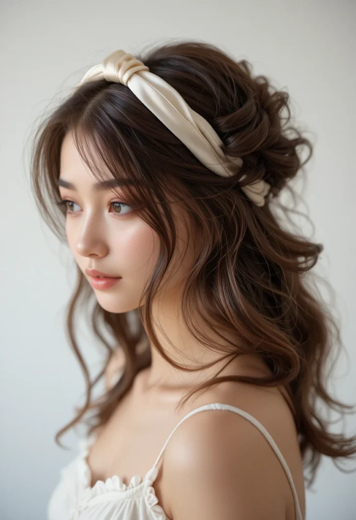 Headband Wrapping in Heatless Curls Tutorials