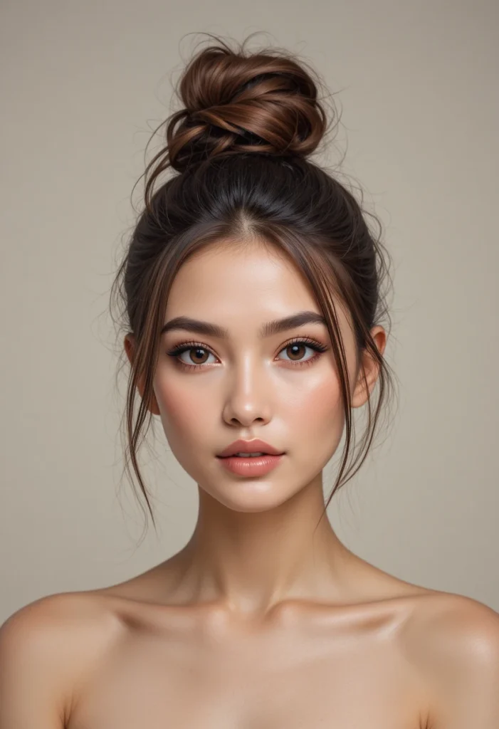 10+ Hairstyles For Round Faces 10 Top Knots and Buns