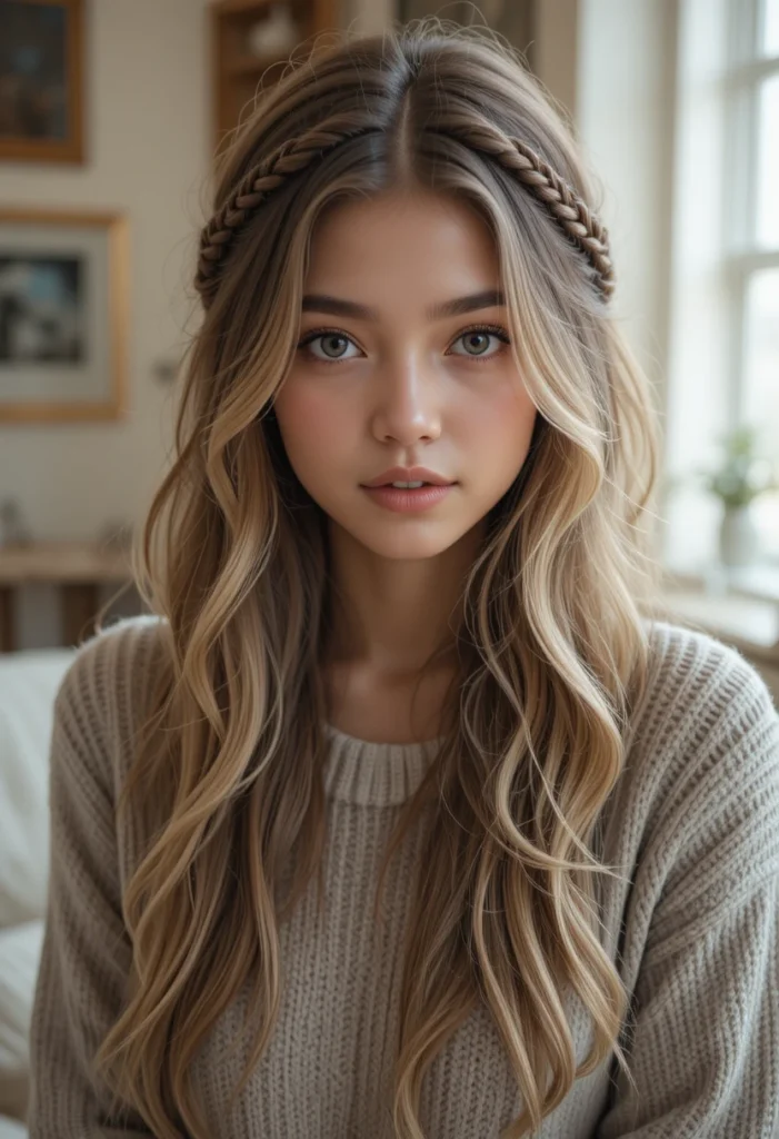 Messy Boho Winter Hair Braid