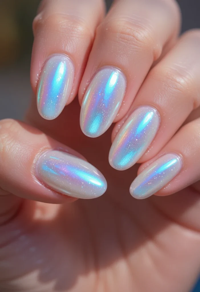 Top Almond Nails Ideas for 2025: Simple to Glam Designs 3 Glazed Donut Chrome Almond Nails Ideas