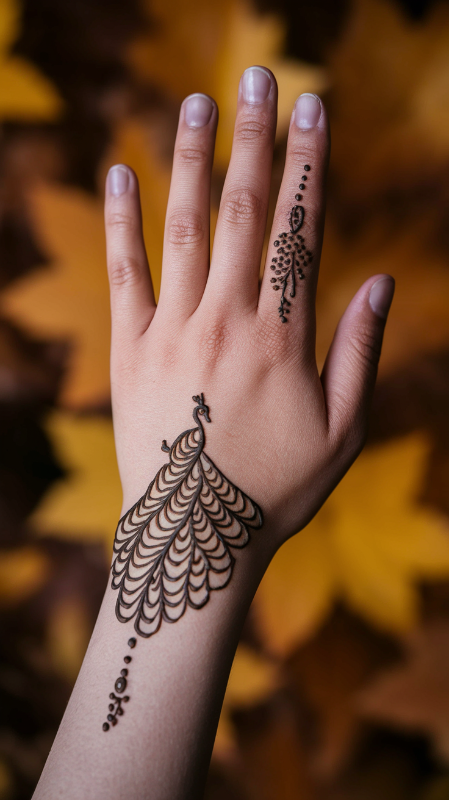10+Simple Mehndi Designs: Elegance in Every Stroke 6 Peacock Inspired Simple Mehndi Designs