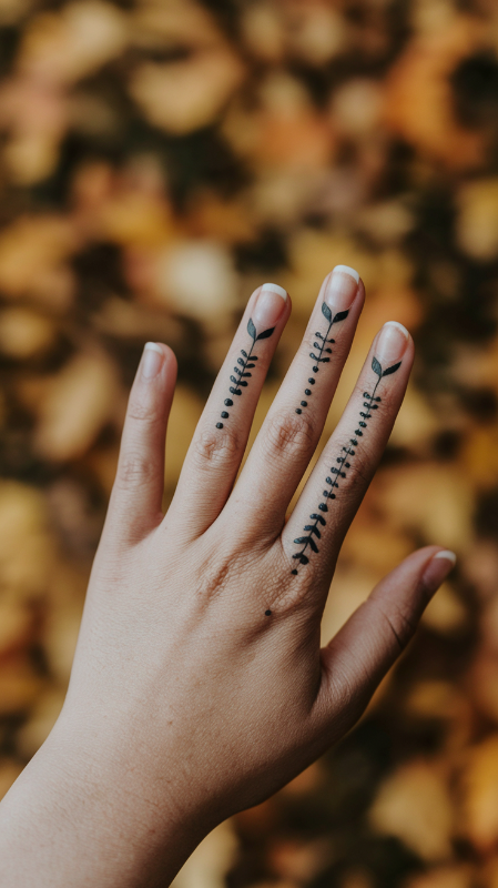 10+Simple Mehndi Designs: Elegance in Every Stroke 2 Minimalistic Finger Mehndi Designs