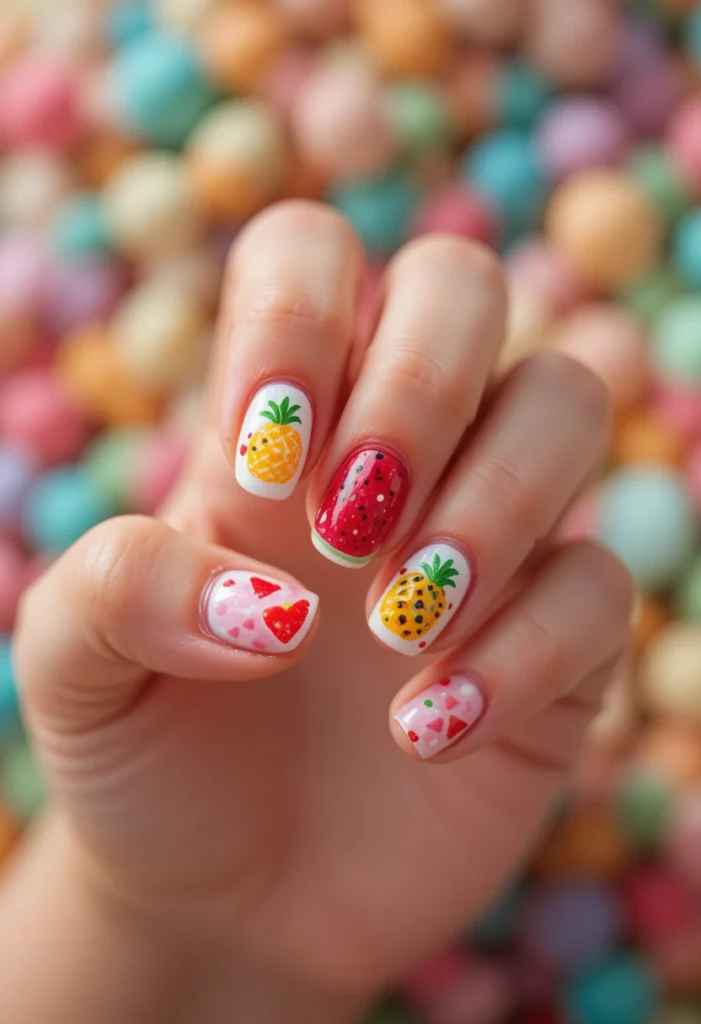 Cute Nails for Kids: Fruit-Inspired Nail Art