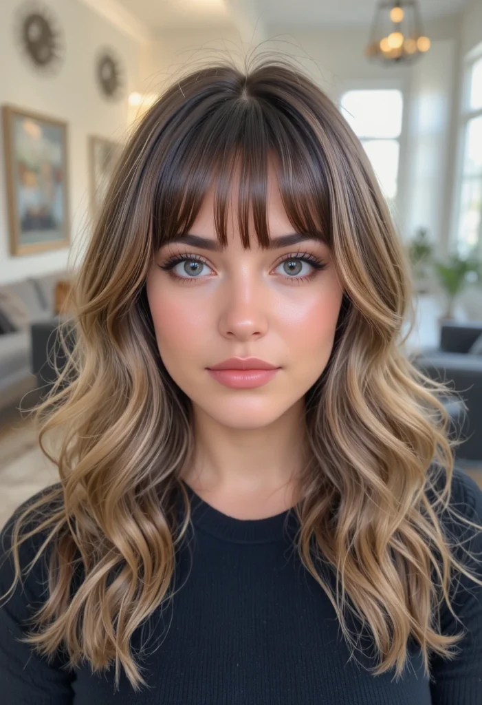 Curtain Bangs for Round Faces