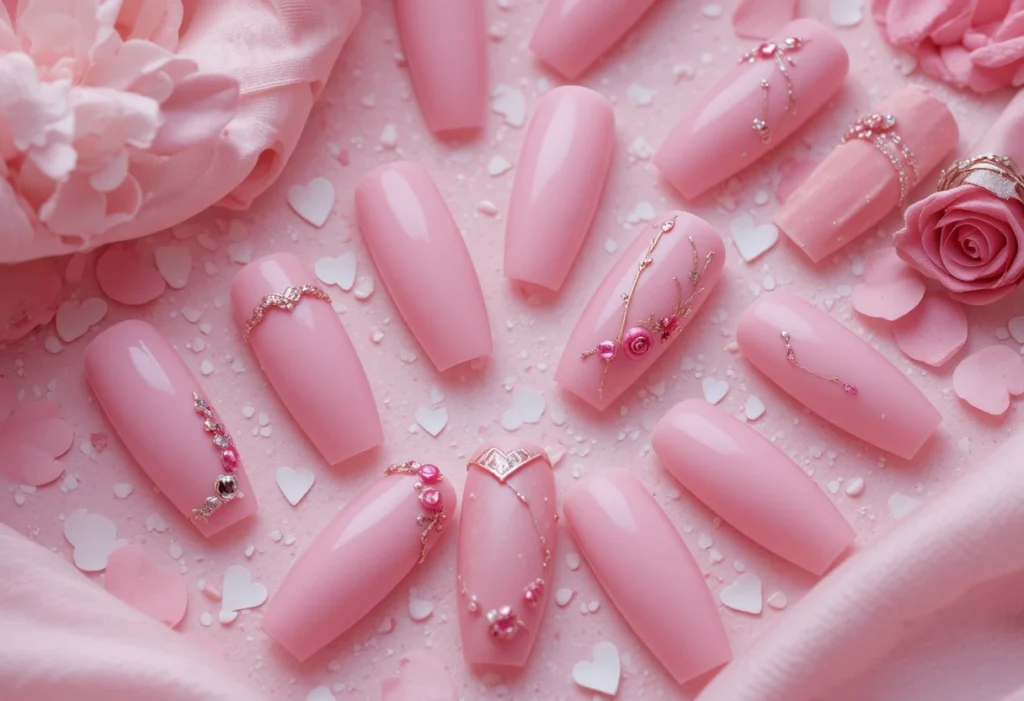 Valentine Pink Nails