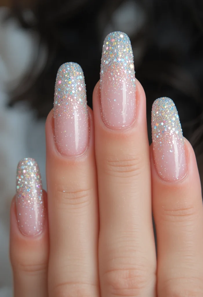 10+Elegant French Nails: A Timeless Nail Trend 3 Glitter French Nails