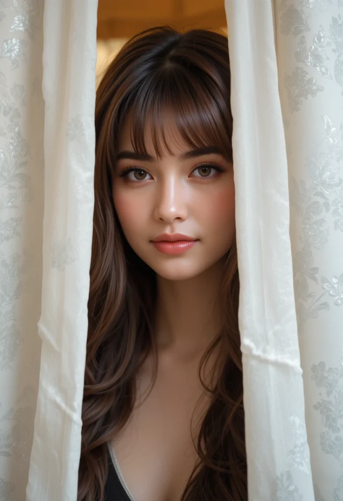 Curtain Bangs for Square Faces