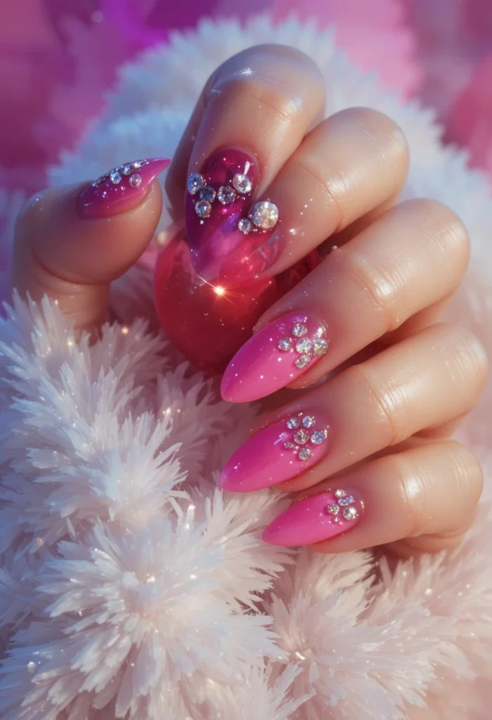 Bold and Glamorous Pink Nail Art Trends