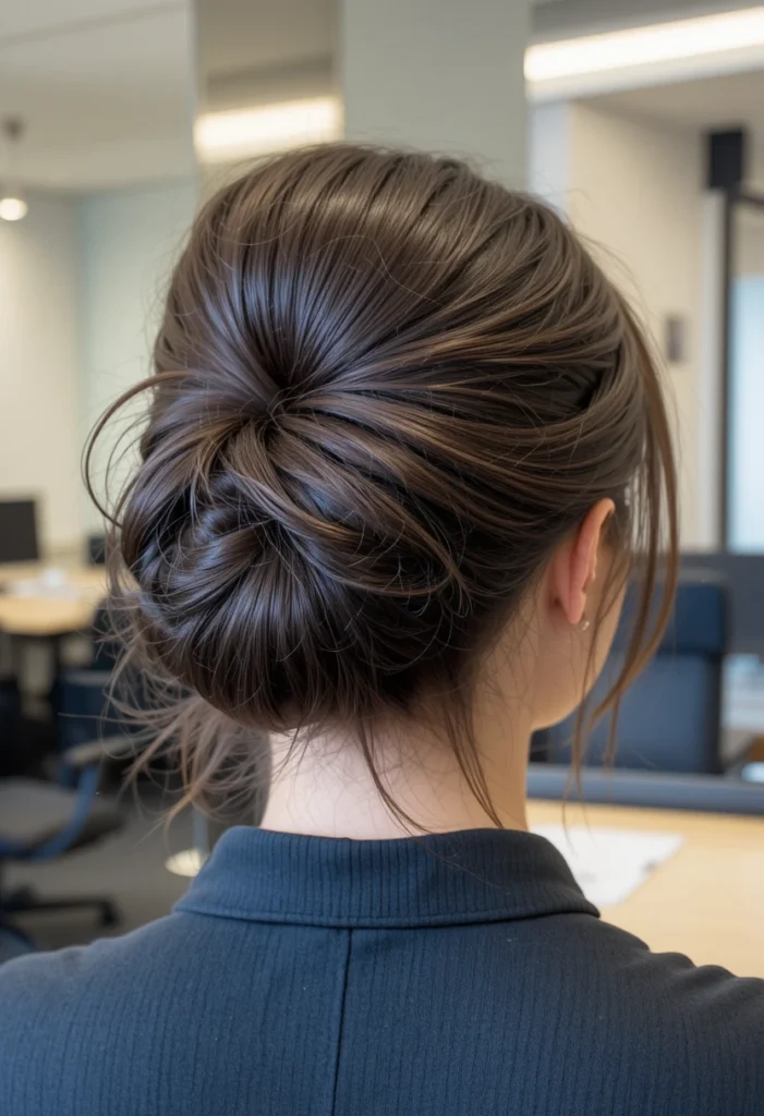 Chic Office Messy Bun Hairstyles