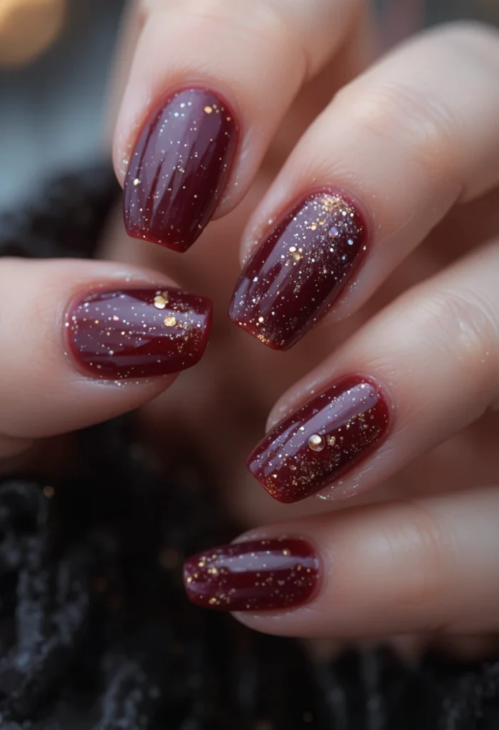 Deep Burgundy Winter Nail Ideas