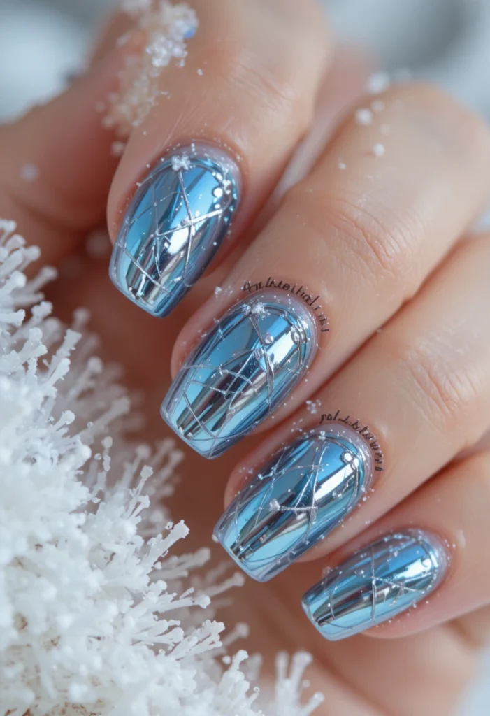  Metallic Chrome Winter Nail Ideas