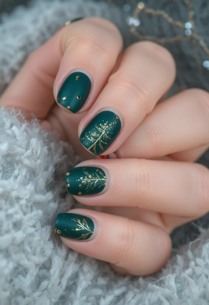 Evergreen Forest Winter Nail Ideas