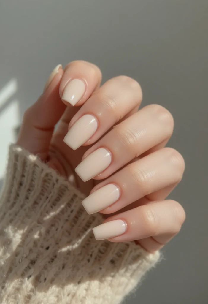 Minimal Beige Nails