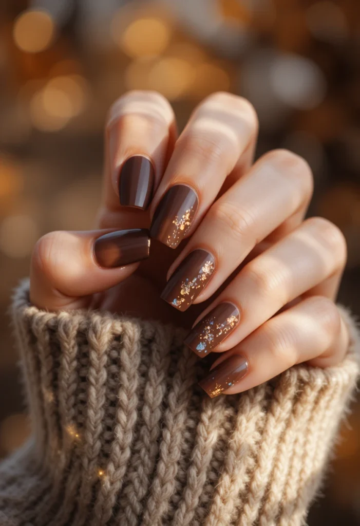 Brown Cozy Nails