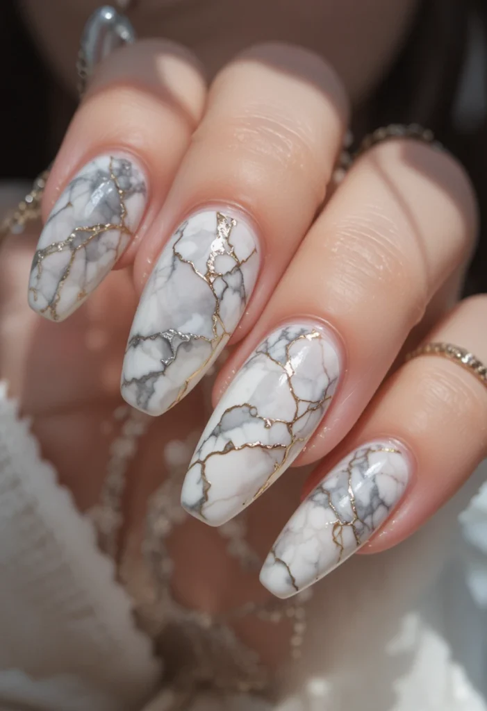 Marble Nails Luxury Texture