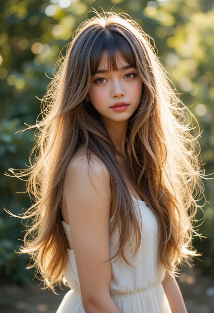 Curtain Bangs with Long Layers