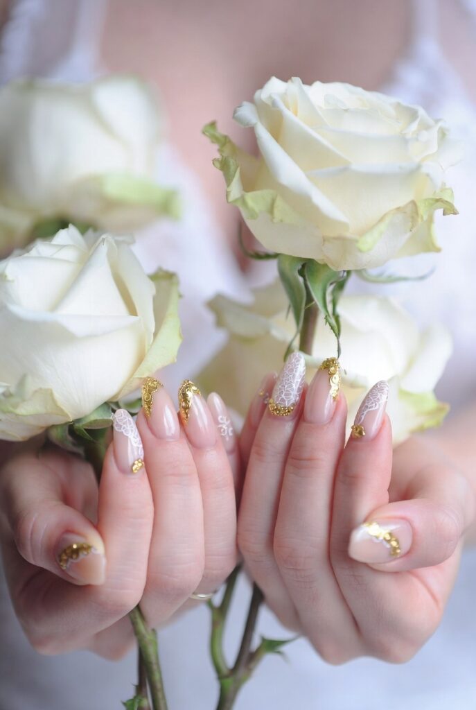 Nude Gold Luxury Nails for Weddings and Special Occasions