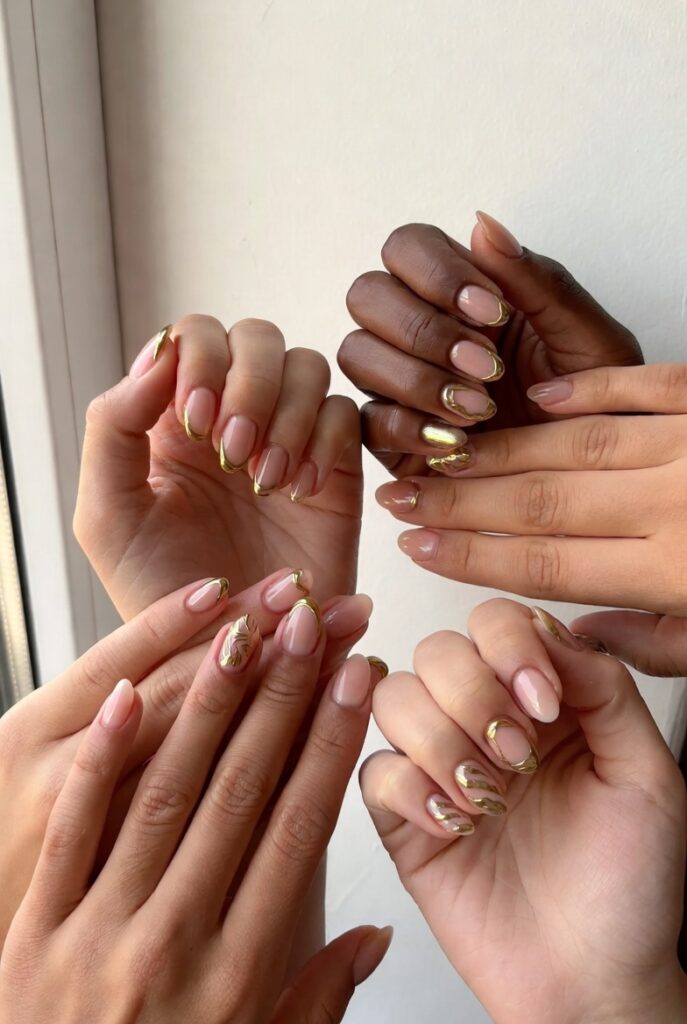 Nude Gold Luxury Nails and Skin Tone Compatibility