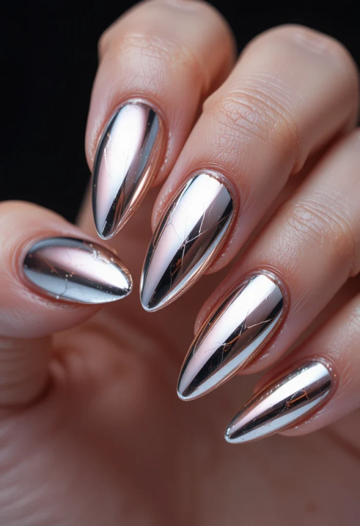 Trending 2025 Nail Designs: Chrome and Metallic Finishes