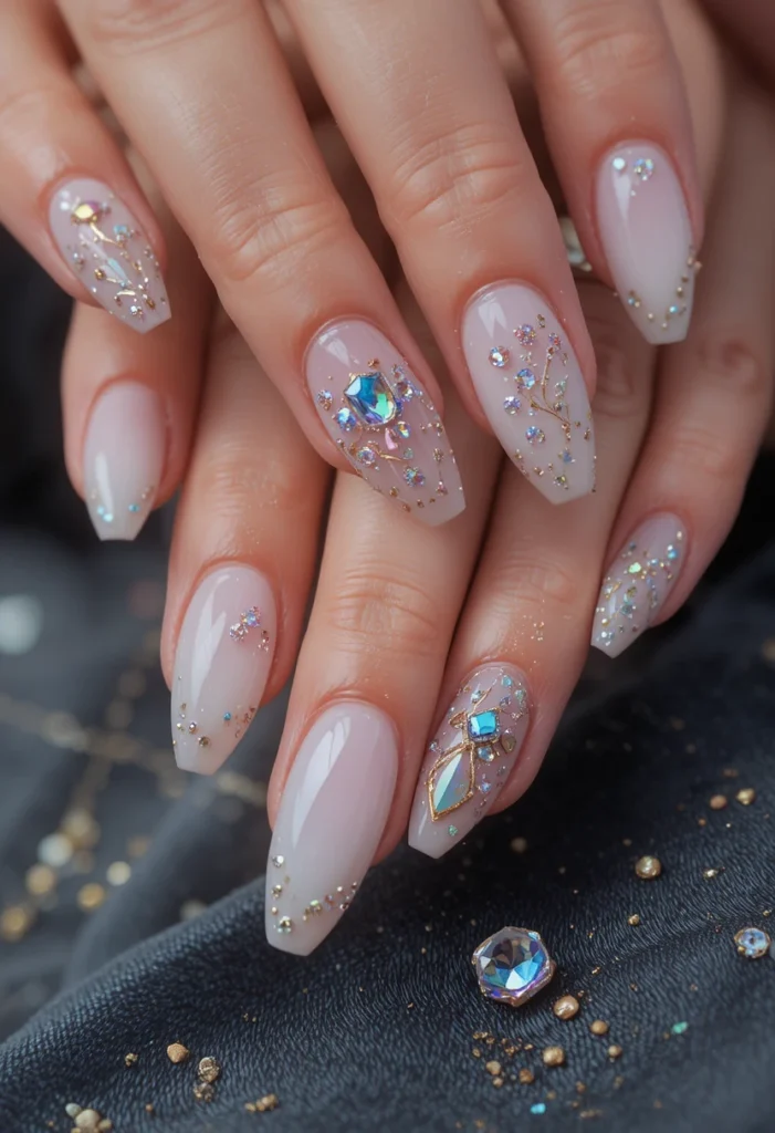 Trending 2025 Nail Designs: Nude Nails with Artistic Details